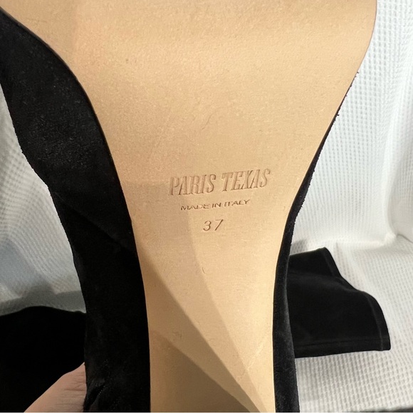 Paris Texas Black Suede Knee Length Boots Size 37 New Without Tags - Picture 5 of 12